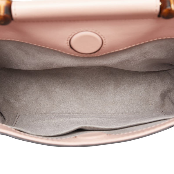 グッチ ニムフェア バンブー シェリーライン ハンドバッグ ショルダーバッグ２WAY 470271 ピンク レザー レディース GUCCI 【中古】