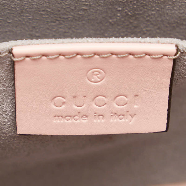 グッチ ニムフェア バンブー シェリーライン ハンドバッグ ショルダーバッグ２WAY 470271 ピンク レザー レディース GUCCI 【中古】
