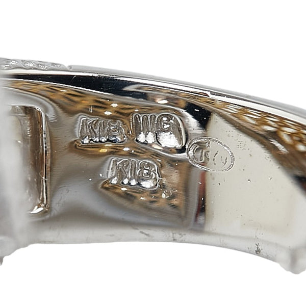 ゴールド シルバー K18WG ホワイトゴールド K18YG イエローゴールド ダイヤ0.968ct ダイヤ0.15ct リング 指輪 レディース 13.5号 【中古】