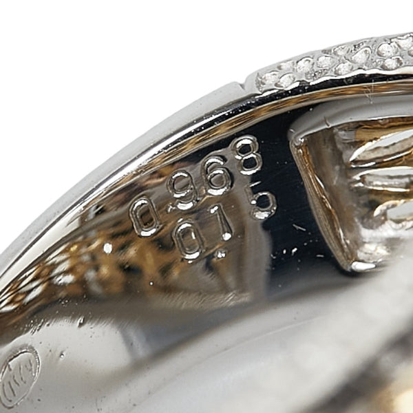 ゴールド シルバー K18WG ホワイトゴールド K18YG イエローゴールド ダイヤ0.968ct ダイヤ0.15ct リング 指輪 レディース 13.5号 【中古】