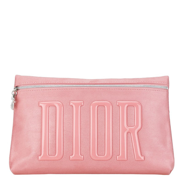 ディオール ロゴ クラッチバッグ ポーチ ピンク ポリウレタン レディース Dior 【中古】
