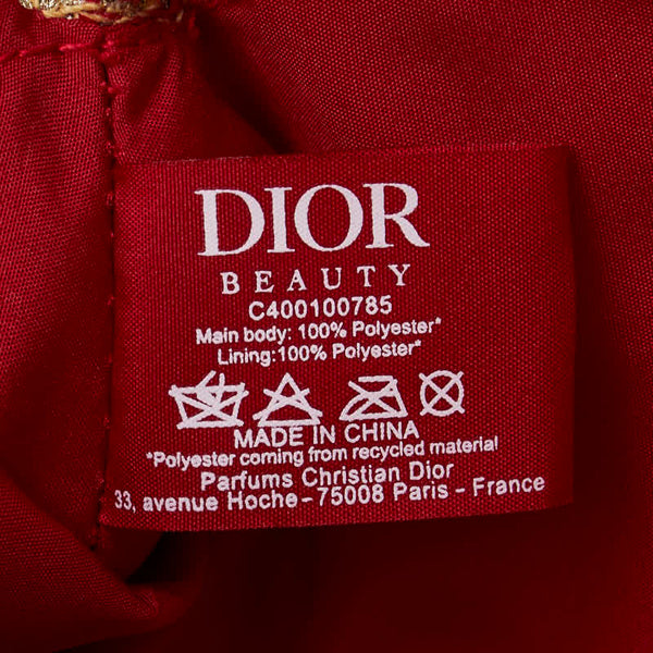 ディオール ロゴ ポーチ 3個セット ネイビー ブラック レッド ベロア レディース Dior 【中古】