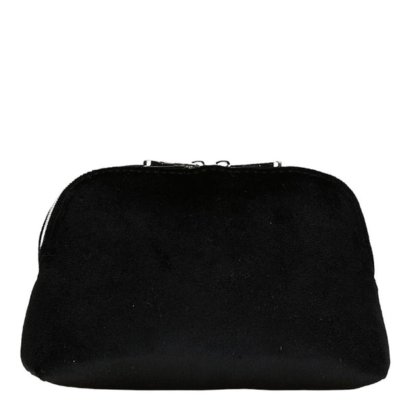 ディオール ロゴ ポーチ 3個セット ネイビー ブラック レッド ベロア レディース Dior 【中古】