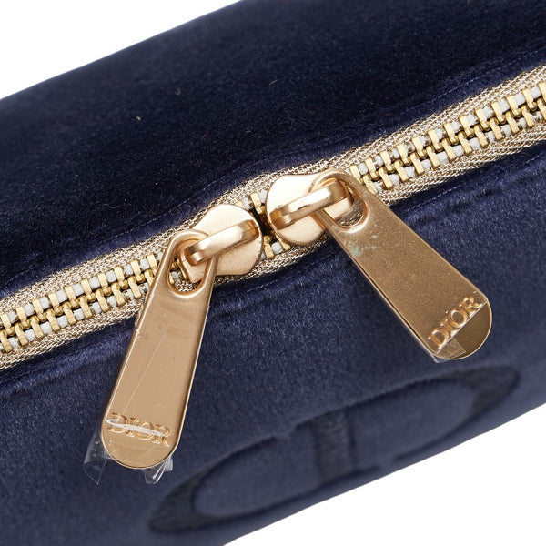 ディオール ロゴ ポーチ 3個セット ネイビー ブラック レッド ベロア レディース Dior 【中古】