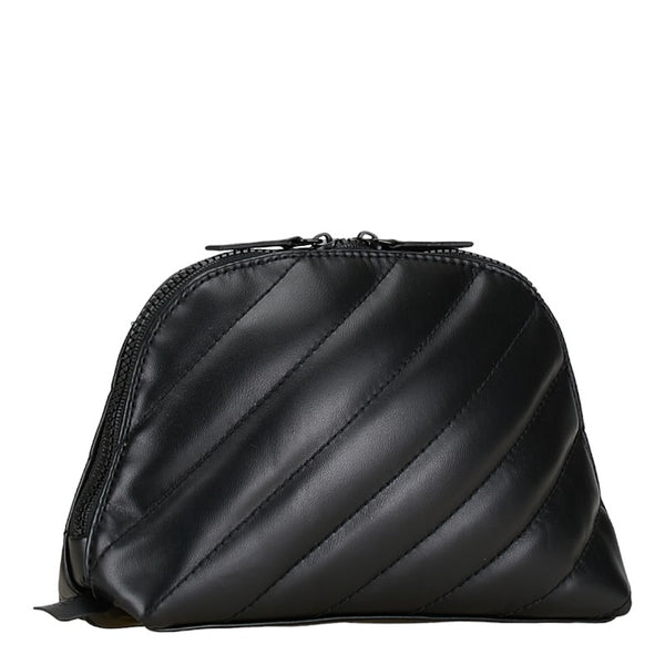 サンローラン ロゴ ポーチ 2個セット ブラック ポリエステル レディース SAINT LAURENT 【中古】