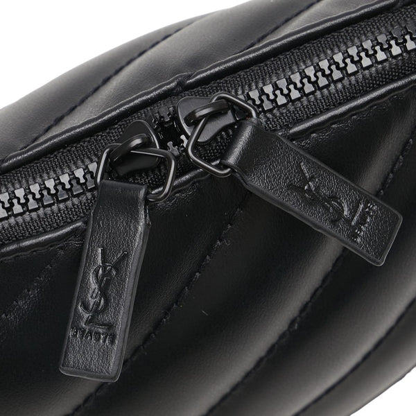 サンローラン ロゴ ポーチ 2個セット ブラック ポリエステル レディース SAINT LAURENT 【中古】