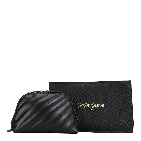 サンローラン ロゴ ポーチ 2個セット ブラック ポリエステル レディース SAINT LAURENT 【中古】