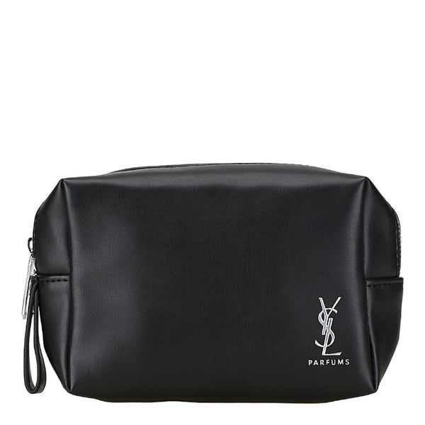 サンローラン ロゴ ポーチ 2個セット ブラック ポリエステル レディース SAINT LAURENT 【中古】