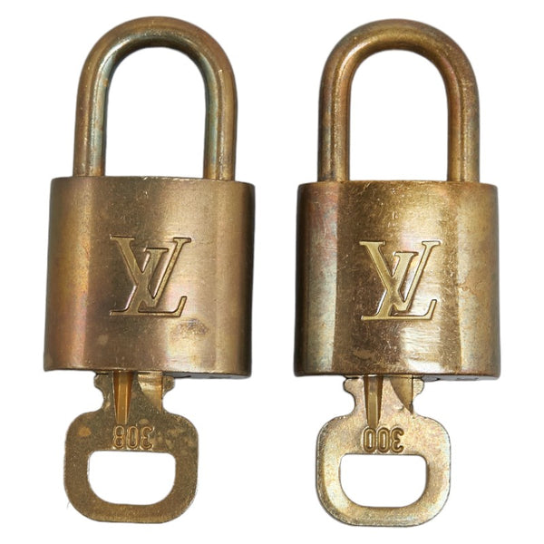 ルイ ヴィトン パドロック カデナ 南京錠 2個セット ゴールド メッキ レディース LOUIS VUITTON 【中古】