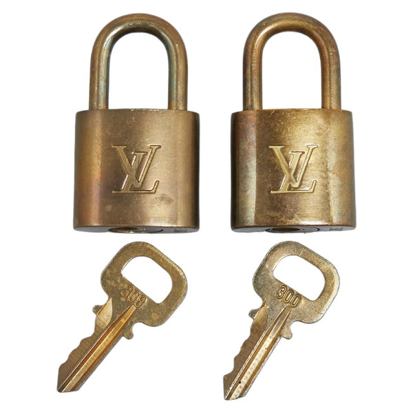 ルイ ヴィトン パドロック カデナ 南京錠 2個セット ゴールド メッキ レディース LOUIS VUITTON 【中古】