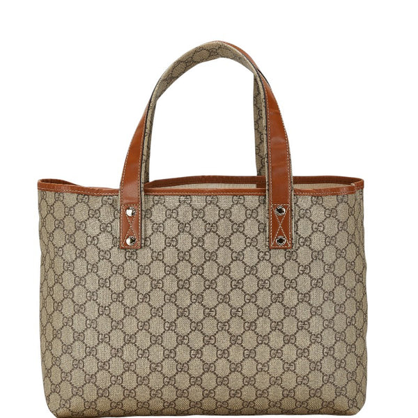 グッチ GGプラス シェリーライン トートバッグ 211134 ベージュ ブラウン PVC レザー レディース GUCCI 【中古】