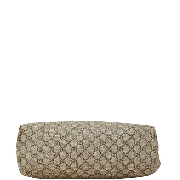 グッチ GGプラス シェリーライン トートバッグ 211134 ベージュ ブラウン PVC レザー レディース GUCCI 【中古】