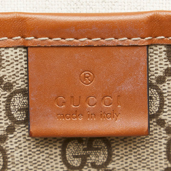 グッチ GGプラス シェリーライン トートバッグ 211134 ベージュ ブラウン PVC レザー レディース GUCCI 【中古】
