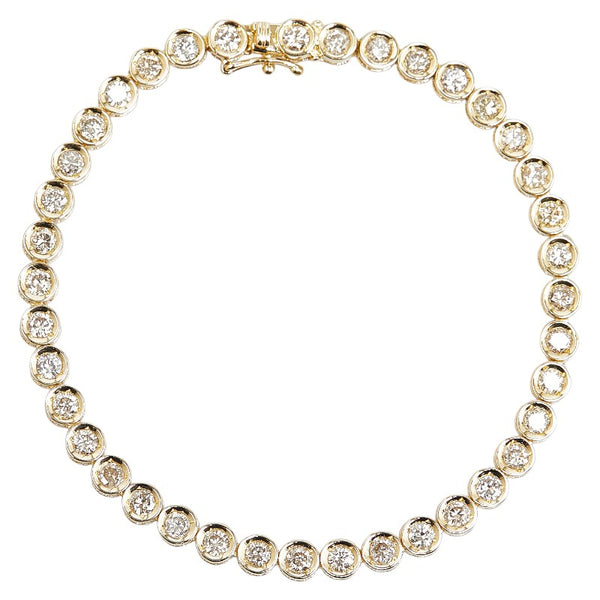 K18YG イエローゴールド ダイヤ3.00ct ブレスレット レディース 【中古】