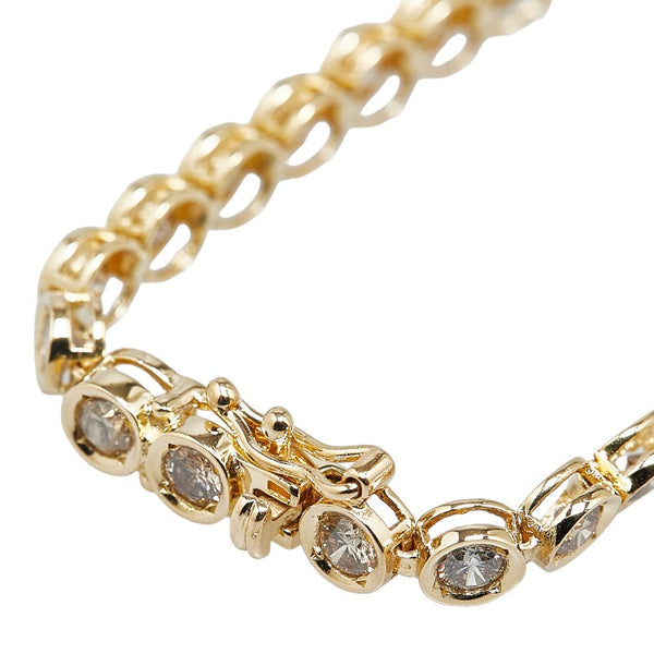 K18YG イエローゴールド ダイヤ3.00ct ブレスレット レディース 【中古】