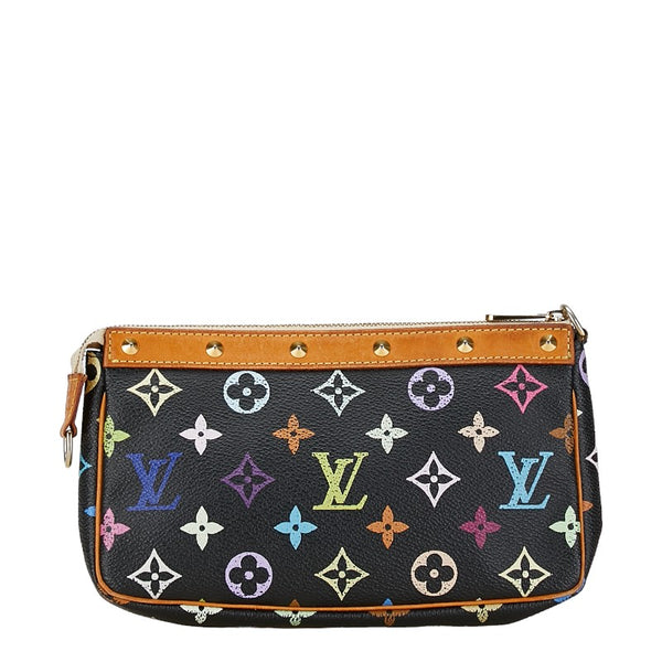 ルイ ヴィトン モノグラム マルチカラー ポシェット アクセソワール ポーチ M92648 ノワール ブラック PVC レザー レディース LOUIS VUITTON 【中古】