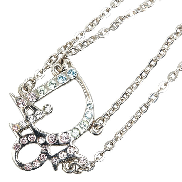 ディオール オブリーク ロゴ ブレスレット シルバー メッキ ラインストーン レディース Dior 【中古】