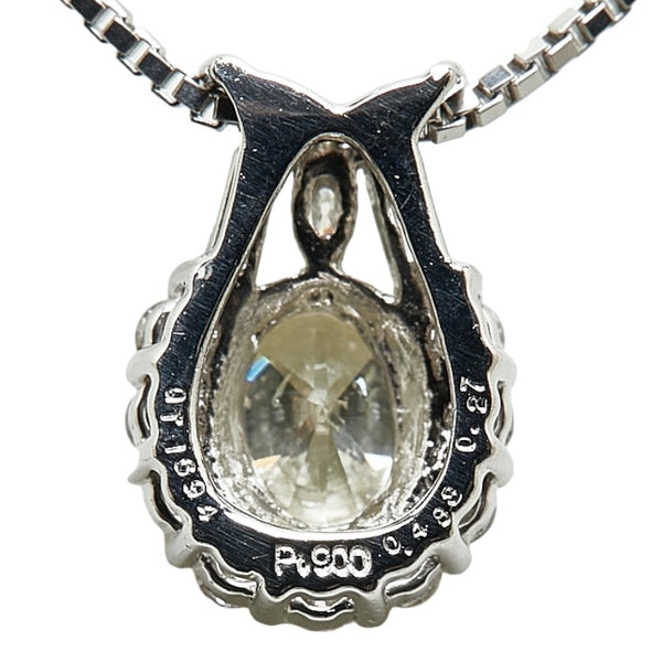 Pt900 プラチナ Pt850 プラチナ ダイヤ0.483ct ダイヤ0.27ct ネックレス レディース 【中古】