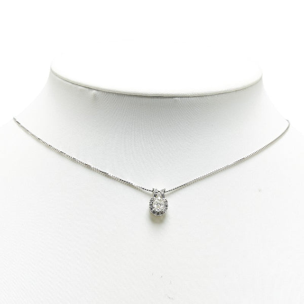 Pt900 プラチナ Pt850 プラチナ ダイヤ0.483ct ダイヤ0.27ct ネックレス レディース 【中古】