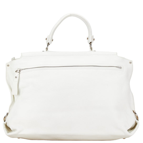 サルヴァトーレフェラガモ ガンチーニ ハンドバッグ ショルダーバッグ２WAY ホワイト シルバー レザー レディース Salvatore Ferragamo 【中古】