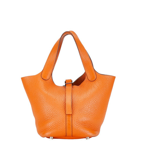 エルメス ピコタンPM ハンドバッグ トートバッグ オレンジ トリヨンクレマンス レディース HERMES 【中古】