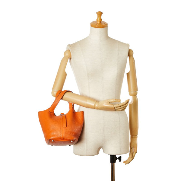 エルメス ピコタンPM ハンドバッグ トートバッグ オレンジ トリヨンクレマンス レディース HERMES 【中古】
