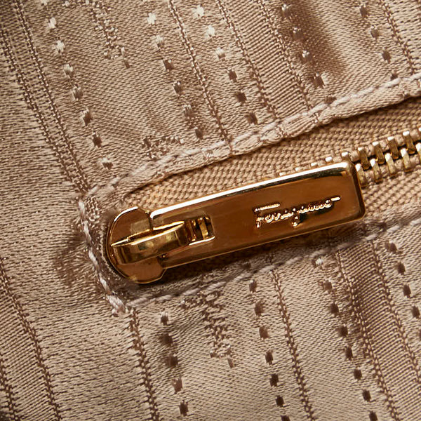 サルヴァトーレフェラガモ ガンチーニ ハンドバッグ ショルダーバッグ２WAY GG-21F271 ピンク ゴールド レザー レディース Salvatore Ferragamo 【中古】