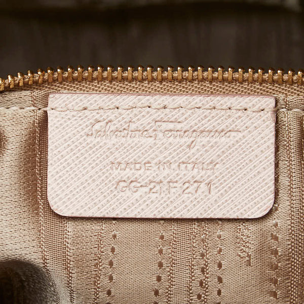 サルヴァトーレフェラガモ ガンチーニ ハンドバッグ ショルダーバッグ２WAY GG-21F271 ピンク ゴールド レザー レディース Salvatore Ferragamo 【中古】