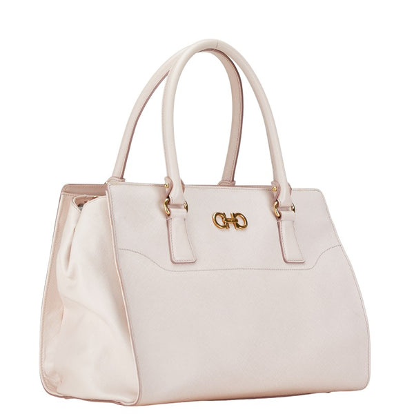 サルヴァトーレフェラガモ ガンチーニ ハンドバッグ ショルダーバッグ２WAY GG-21F271 ピンク ゴールド レザー レディース Salvatore Ferragamo 【中古】