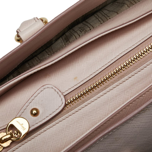 サルヴァトーレフェラガモ ガンチーニ ハンドバッグ ショルダーバッグ２WAY GG-21F271 ピンク ゴールド レザー レディース Salvatore Ferragamo 【中古】