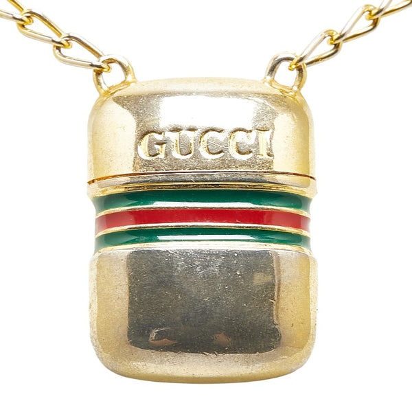 グッチ シェリーライン ピルケース ネックレス ゴールド メッキ レディース GUCCI 【中古】