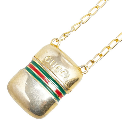 グッチ シェリーライン ピルケース ネックレス ゴールド メッキ レディース GUCCI 【中古】
