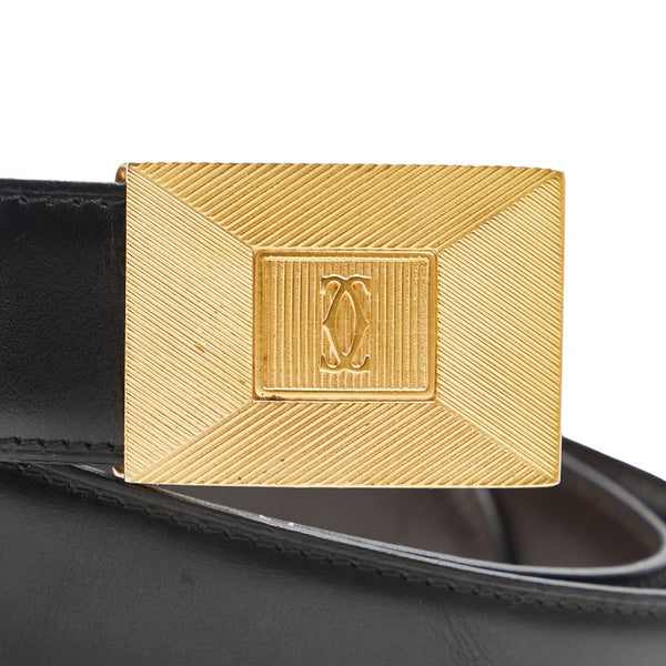 カルティエ マストライン リバーシブル ベルト ブラック ブラウン ゴールド レザー レディース CARTIER 【中古】