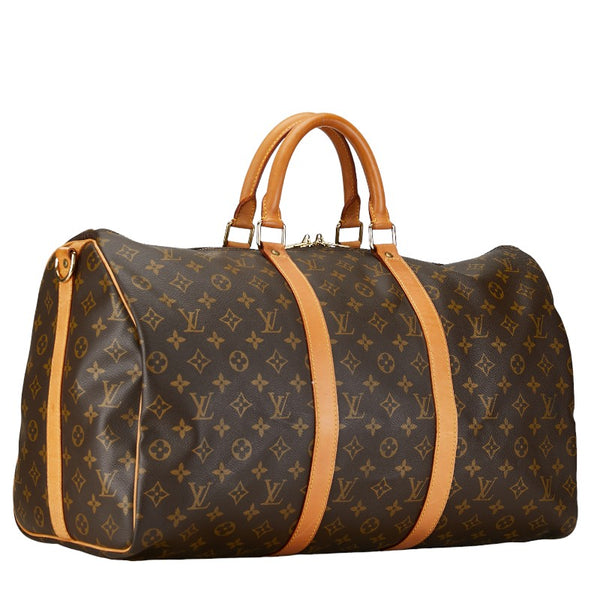 ルイ ヴィトン モノグラム キーポル バンドリエール 55 ボストンバッグ M41414 ブラウン PVC レザー レディース LOUIS VUITTON 【中古】