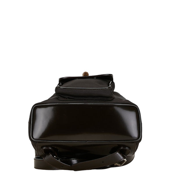 グッチ バンブー リュック バックパック 003 1705 ブラウン レザー ナイロン レディース GUCCI 【中古】