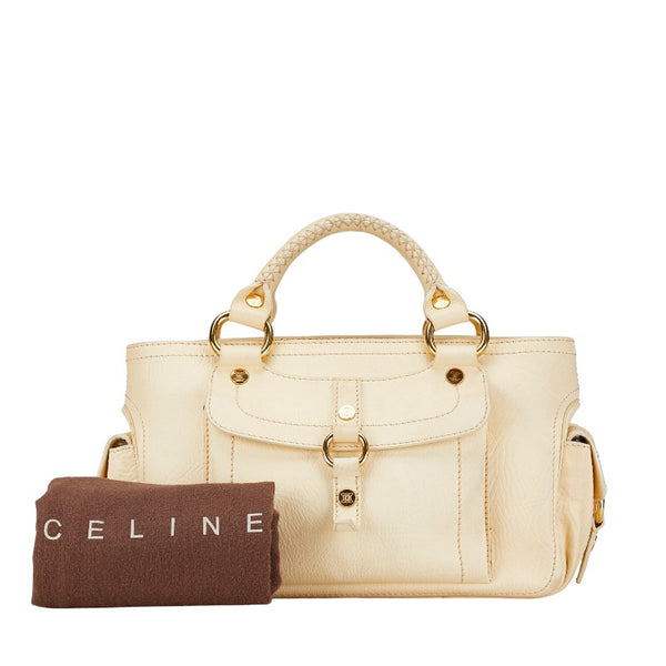 セリーヌ トリオンフ ブギーバッグ ハンドバッグ ベージュ レザー レディース CELINE 【中古】