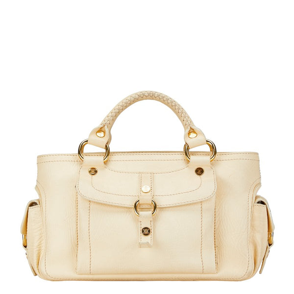 セリーヌ トリオンフ ブギーバッグ ハンドバッグ ベージュ レザー レディース CELINE 【中古】