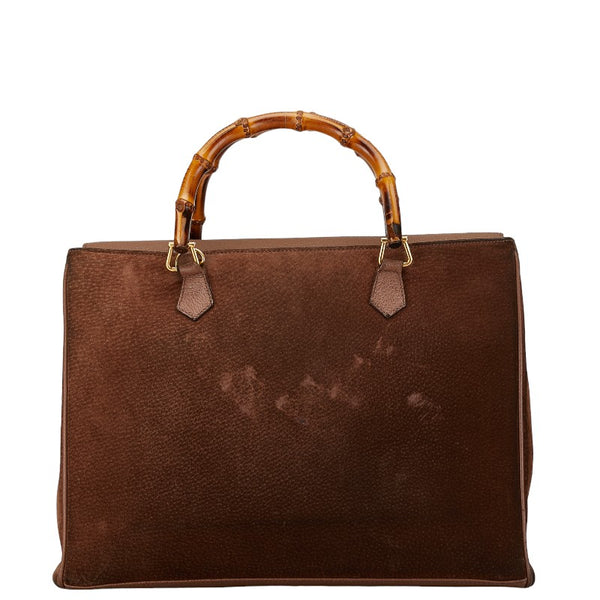 グッチ バンブー ハンドバッグ ショルダーバッグ 2WAY 002 2855 ブラウン スウェード レザー レディース GUCCI 【中古】