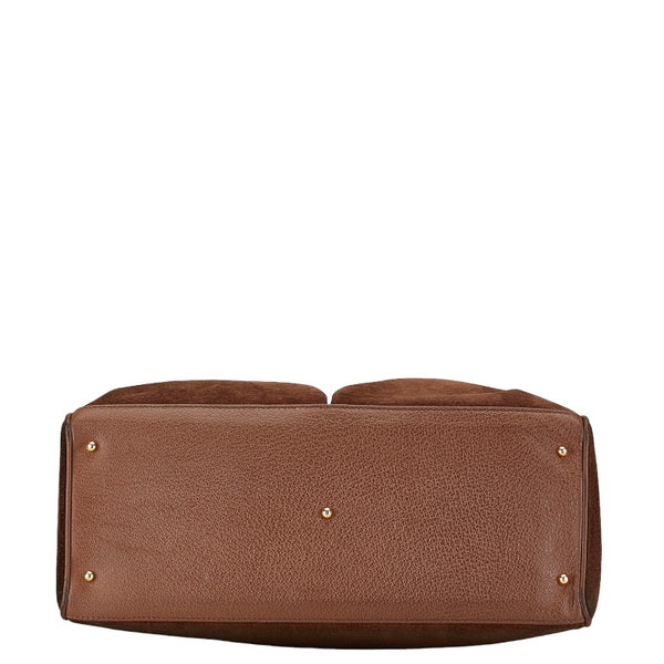 グッチ バンブー ハンドバッグ ショルダーバッグ 2WAY 002 2855 ブラウン スウェード レザー レディース GUCCI 【中古】