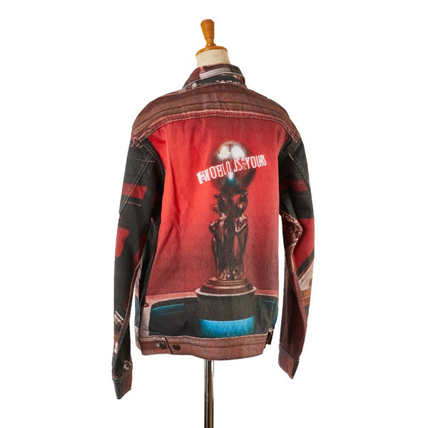 シュプリーム 17AW SCARFACE the World Is Yours Denim Jacket デニムジャケット サイズ:M レッド マルチカラー コットン メンズ Supreme 【中古】