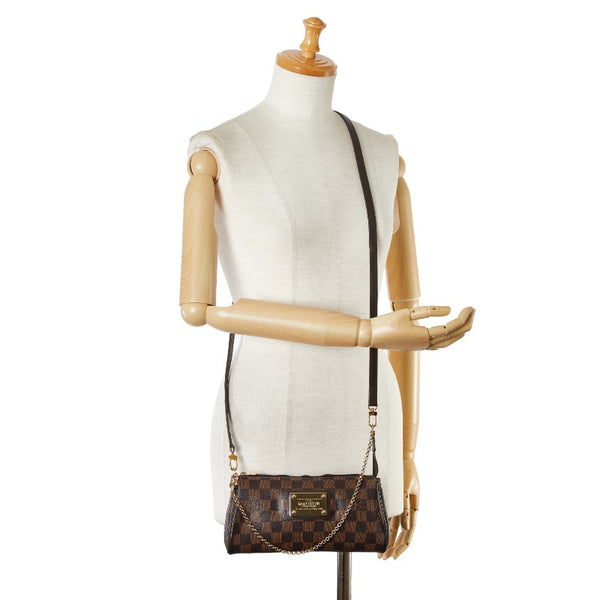 ルイ ヴィトン ダミエ エヴァ チェーン ハンドバッグ ショルダーバッグ 2WAY N55213 ブラウン PVC レザー レディース LOUIS VUITTON 【中古】