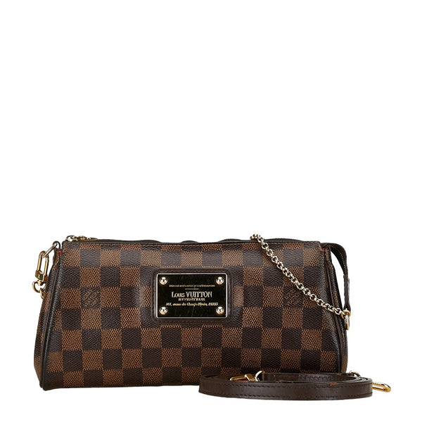 ルイ ヴィトン ダミエ エヴァ チェーン ハンドバッグ ショルダーバッグ 2WAY N55213 ブラウン PVC レザー レディース LOUIS VUITTON 【中古】