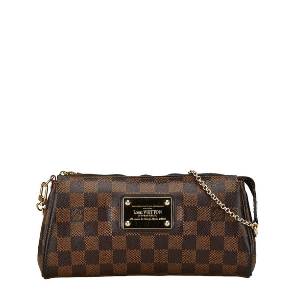 ルイ ヴィトン ダミエ エヴァ チェーン ハンドバッグ ショルダーバッグ 2WAY N55213 ブラウン PVC レザー レディース LOUIS VUITTON 【中古】