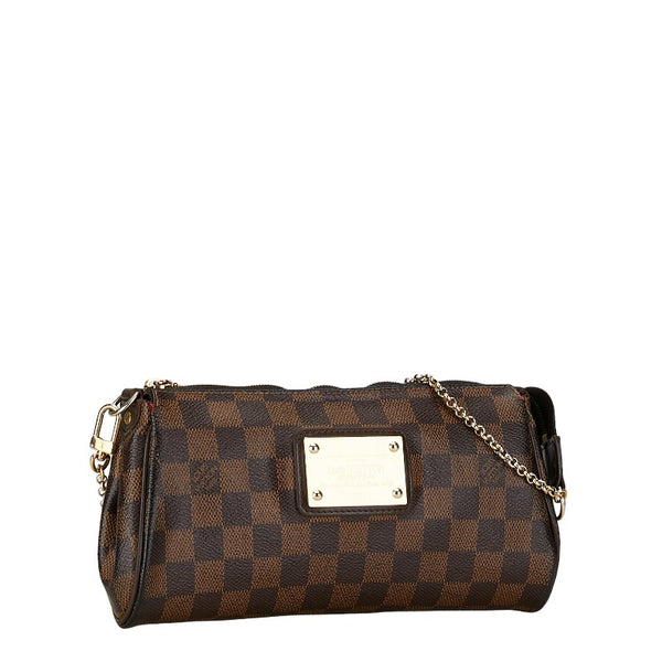 ルイ ヴィトン ダミエ エヴァ チェーン ハンドバッグ ショルダーバッグ 2WAY N55213 ブラウン PVC レザー レディース LOUIS VUITTON 【中古】