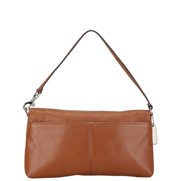 コーチ ロゴ ハンドバッグ ブラウン レザー レディース COACH 【中古】