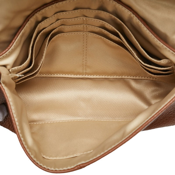 コーチ ロゴ ハンドバッグ ブラウン レザー レディース COACH 【中古】