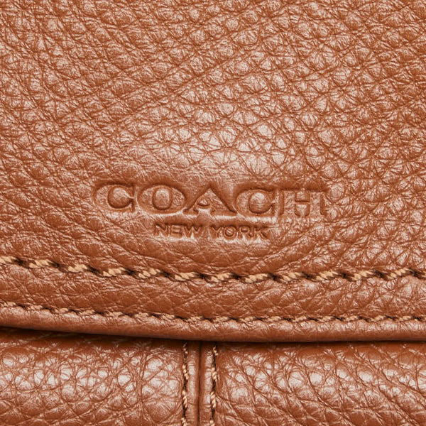 コーチ ロゴ ハンドバッグ ブラウン レザー レディース COACH 【中古】