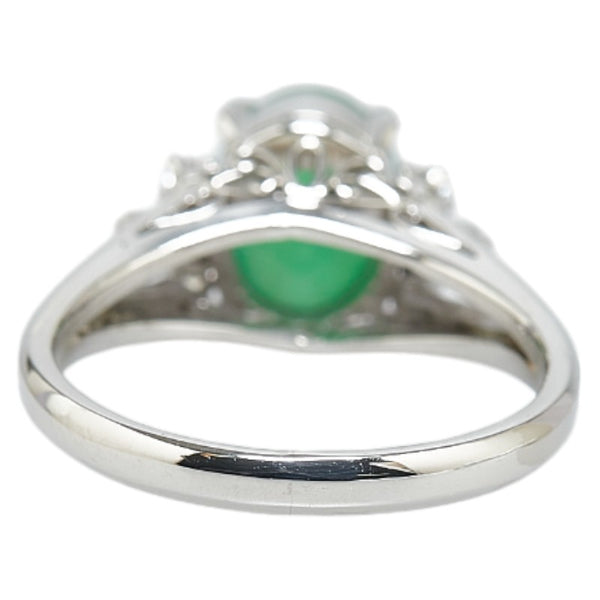 Pt900 プラチナ 翡翠 ダイヤ0.13ct リング 指輪 レディース 9号 【中古】