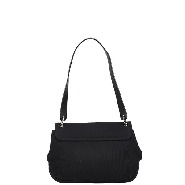 サルヴァトーレフェラガモ ヴァラリボン ワンショルダーバッグ ハンドバッグ ブラック キャンバス レザー レディース Salvatore Ferragamo 【中古】