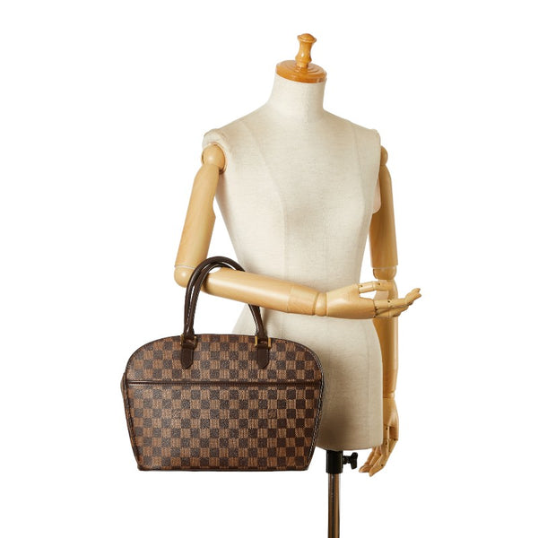 ルイ ヴィトン ダミエ サリア オリゾンタル ハンドバッグ N51282 ブラウン PVC レザー レディース LOUIS VUITTON 【中古】